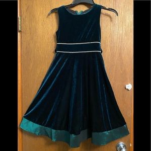 Girls Embellished Velvet Dress